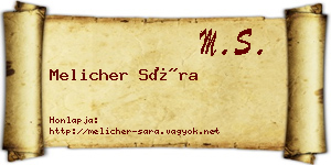 Melicher Sára névjegykártya
