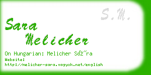 sara melicher business card